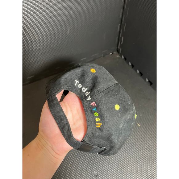 Teddy Fresh Black Rainbow Baseball Cap One Size Adjustable Bear Pride Strapback - Picture 6 of 8